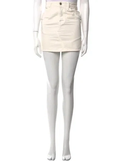 Pre-owned Grlfrnd Raw-edge Trim Mini Skirt In White