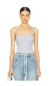 Grlfrnd Rib Cami Bodysuit In 헤더 그레이