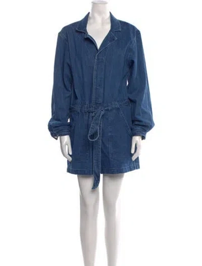 Pre-owned Grlfrnd Romper In Blue