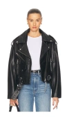 Grlfrnd Santa Fe Moto Leather Jacket In Faded Black