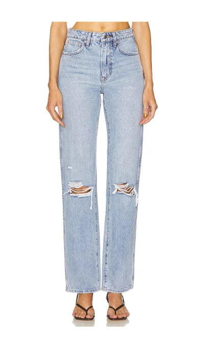 Grlfrnd Sara Super High Rise Slim Straight Jeans In Blue