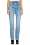 Grlfrnd Sara Super High Rise Slim Straight Jeans In Lenox Hill In Blue