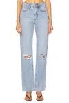 Grlfrnd Sara Super High Rise Slim Straight Jeans In Red Rock In Red