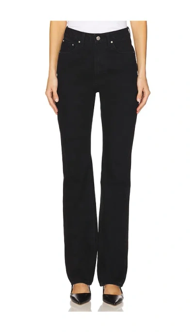 Grlfrnd Sara Super High Rise Straight Jeans In Black