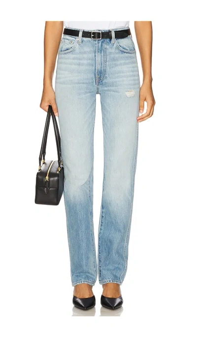 Grlfrnd Sara Super High Rise Straight Jeans In Blue