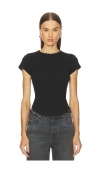 Grlfrnd Scoop Hem Baby Tee In Black