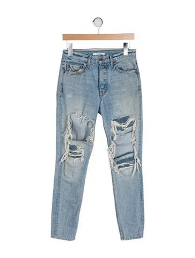 Pre-owned Grlfrnd Skinny Leg Pants In Blue