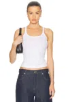 Grlfrnd Slim Racer Tank In White