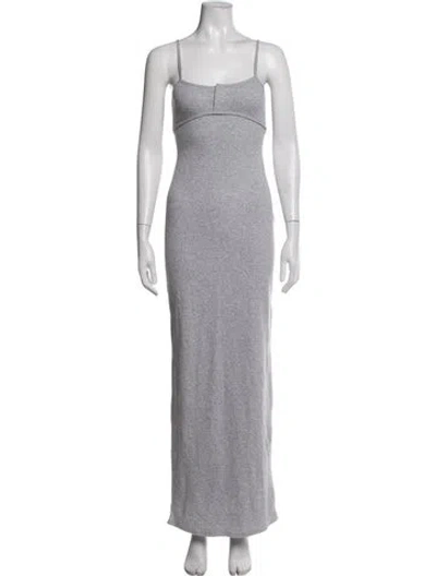 Pre-owned Grlfrnd Square Neckline Long Dress W/ Tags In Grey