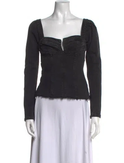 Pre-owned Grlfrnd Square Neckline Long Sleeve Top In Multi