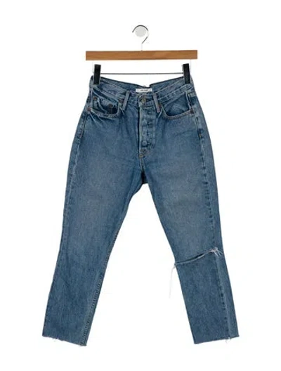 Pre-owned Grlfrnd Straight Leg Pants In Blue