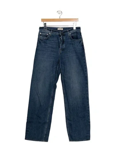 Pre-owned Grlfrnd Straight Leg Pants In Blue