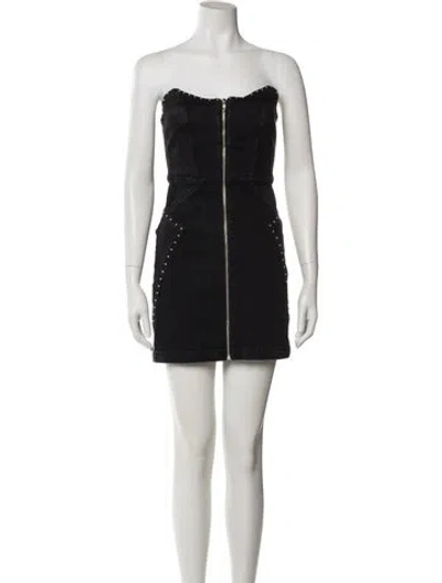 Pre-owned Grlfrnd Strapless Mini Dress In Black