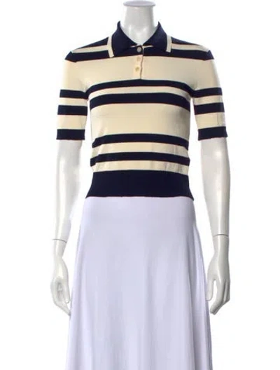 Pre-owned Grlfrnd Striped Short Sleeve Polo In Multicolor