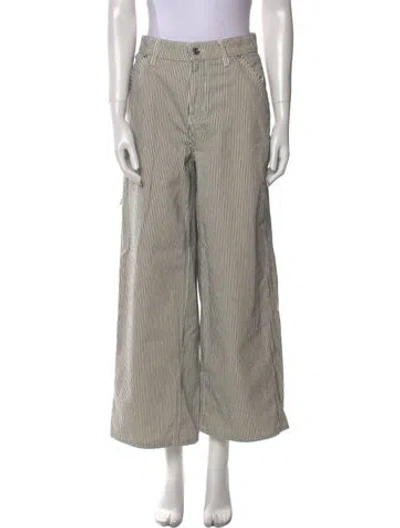 Pre-owned Grlfrnd Striped Wide Leg Pants In Multi