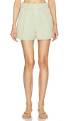 Grlfrnd Tech Gabardine Boxer Shorts In Olive