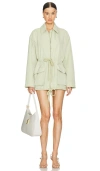 Grlfrnd Tech Gabardine Parka Jacket In Olive