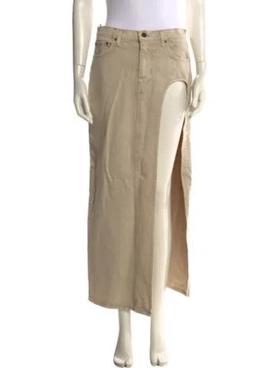 Pre-owned Grlfrnd The Blanca Midi Length Skirt W/ Tags In Neutral