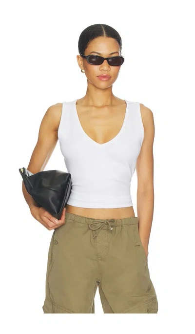 Grlfrnd V-neck Muscle Tank In White