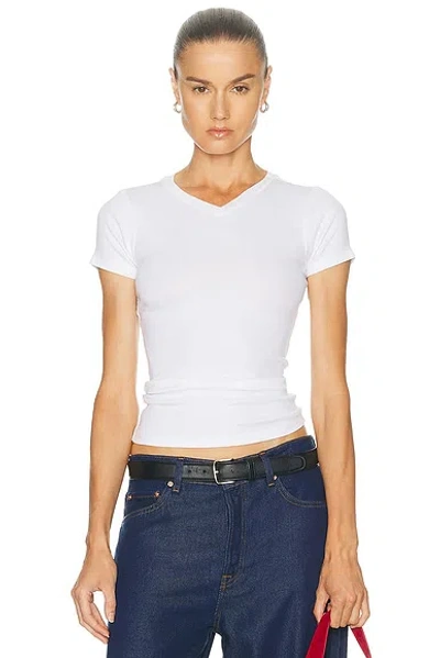 Grlfrnd V-neck Slim Fit Tee In White