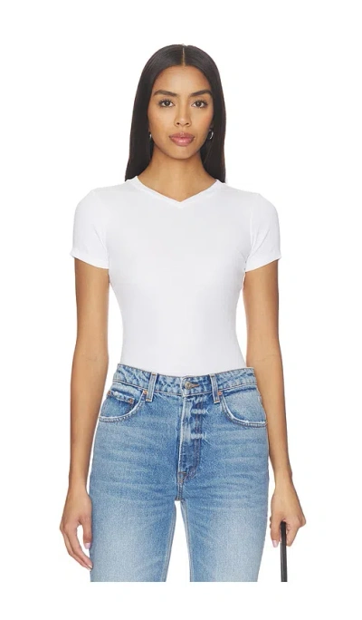 Grlfrnd V-neck Slim Fit Tee In White