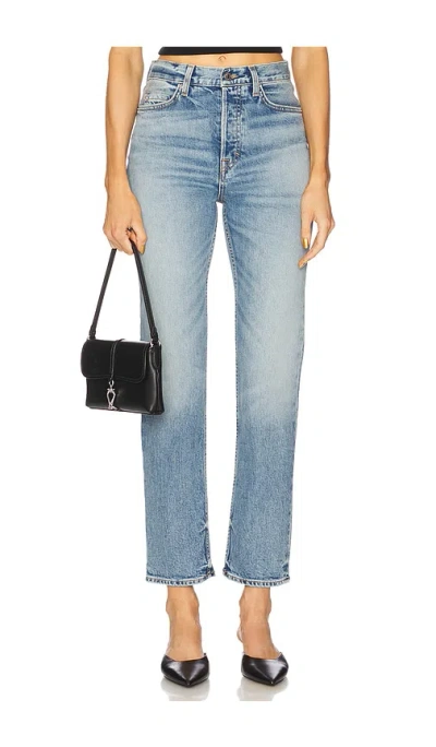 Grlfrnd Walker Mid Rise Crop In Blue