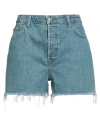 Grlfrnd Woman Denim Shorts Blue Size 28 Cotton In Blue