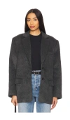 Grlfrnd Wool Blend Blazer In 深麻灰