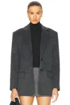Grlfrnd Wool Blend Blazer In Dark Heather Grey