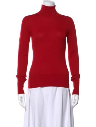 Pre-owned Grlfrnd Wool Turtleneck Top In Red