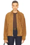 Grlfrnd Wren Suede Bomber In Multi