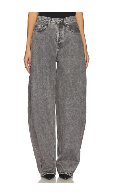 Grlfrnd X Emily Gemma Paola Barrel Leg Jean In Grey