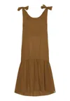 Grobund Women's Brown The  Dagmar Dress - The Bohemian One With Bows In Cinnamon In Brown