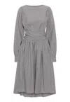 Grobund Women's Grey  Sibyl Dress - The One With The Wide Waistband In Grey