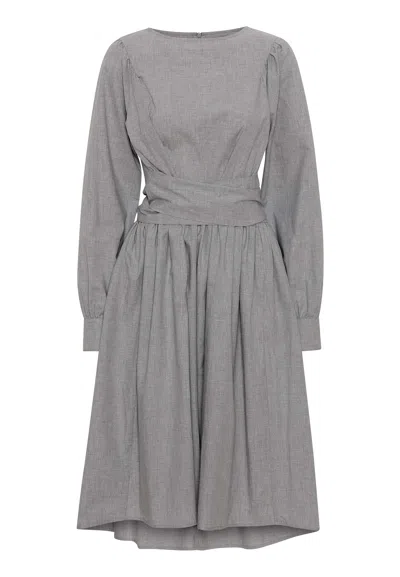 Grobund Women's Grey  Sibyl Dress - The One With The Wide Waistband