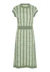 Grobund Women's  Alma Dress - Sage Green With Leaves In Green