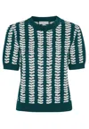 Grobund Women's  Alva Tee - The One In Green With Leaves In Green