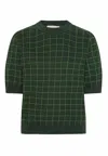 Grobund Women's  Alva Tee - With Green Grid In Green