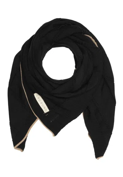 Grobund Women's  Astrid Scarf - The One In Black With Contrast Edging