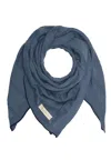 Grobund Women's  Astrid Scarf - The One In Blue With Contrast Edging In Blue