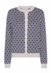 Grobund Women's  Augusta Knit Cardigan - The One With Pattern In Blue In Blue