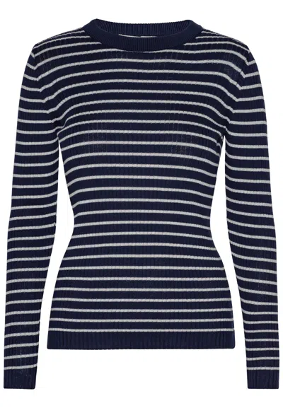 Grobund Women's  Hanna Rib Knit - The One In Dark Blue With Stripes