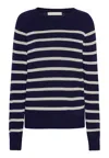 Grobund Women's  Helga Knit - Blue With White Stripes In Blue