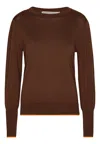 Grobund Women's  Ingeborg Knit Blouse - The One In Brown With Contrasting Edge In Brown