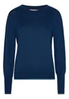 Grobund Women's  Ingeborg Knit Blouse - The One In Petrol Blue With Contrasting Edge In Blue