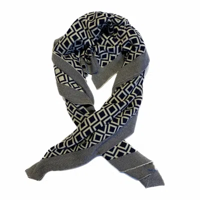 Grobund Women's  Lotte Knit Scarf - The One With Pattern In Blue