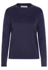Grobund Women's  Marie Knit Blouse - The One In Dark Blue With Contrasting Border In Blue