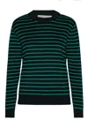 Grobund Women's  Marie Knit Blouse - The One In Dark Green With Stripes In Green