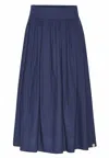 Grobund Women's  Mette Skirt - The Long One In Dark Blue Melange In Blue
