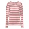Grobund Women's  Mulle Blouse - The One With Currant Red Stripes In Red